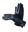 Aspinal Of London Wool-cashmere Lined Leather Gloves In Navy