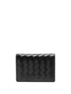 Aspinal Of London Woven-design Bi-fold Cardholder In Black