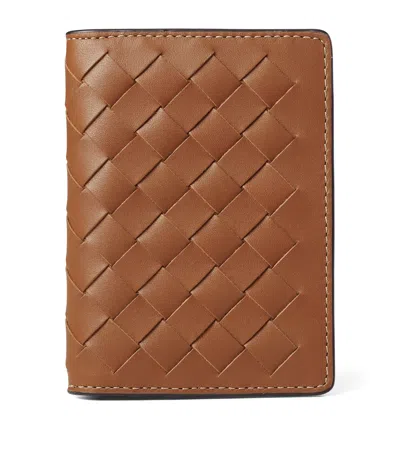 Aspinal Of London Woven Leather Card Case In Brown