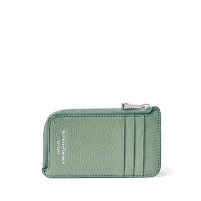 Aspinal Of London Zipped Coin & Card Holder In Green