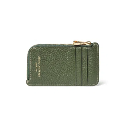 Aspinal Of London Zipped Coin & Card Holder In Green