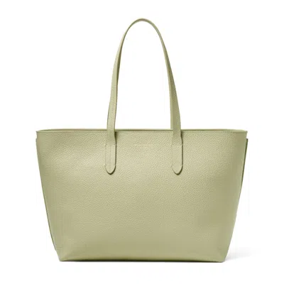Aspinal Of London Zipped East West Tote In Green