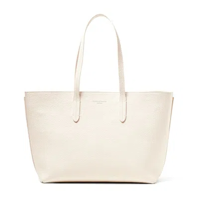 Aspinal Of London Zipped East West Tote In White