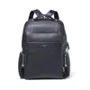 Aspinal Of London Zipped Leather Backpack In Blue