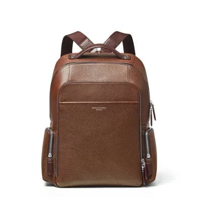 Aspinal Of London Zipped Leather Backpack In Brown