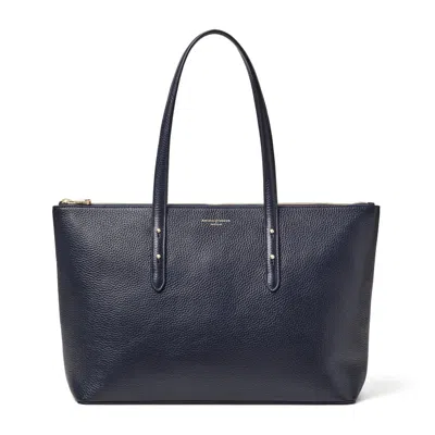 Aspinal Of London Zipped Regent Tote In Blue