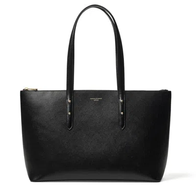 Aspinal Of London Zipped Regent Tote In Black