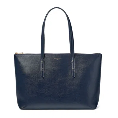 Aspinal Of London Zipped Regent Tote In Blue