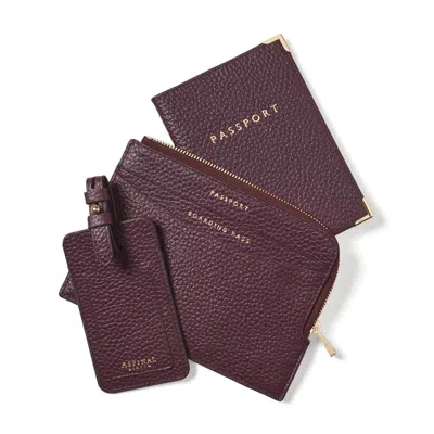 Aspinal Of London Zipped Travel Collection In Purple