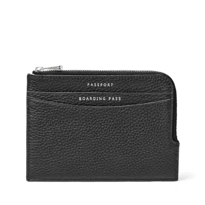 Aspinal Of London Zipped Travel Wallet In Black