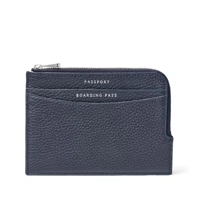 Aspinal Of London Zipped Travel Wallet In Blue