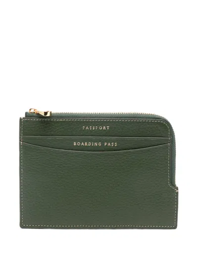Aspinal Of London Zipped Travel Wallet In Green