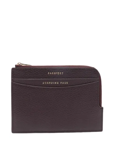 Aspinal Of London Zipped Travel Wallet In Brown