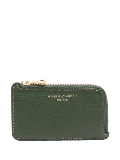Aspinal Of London Zipped Wallet In Green