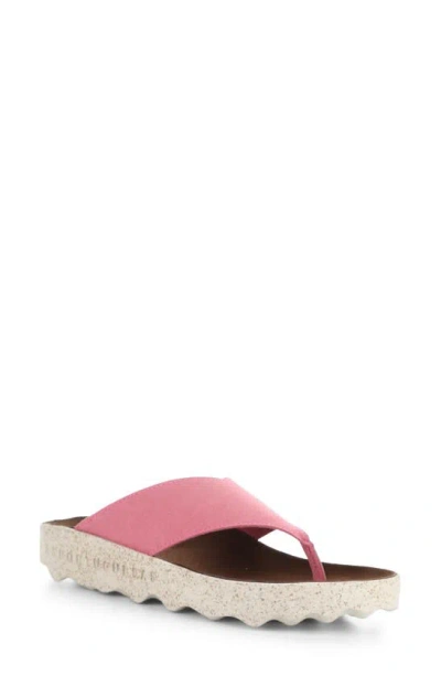 Asportuguesas By Fly London Cami Platform Flip Flop In Rose Eco Faux Suede