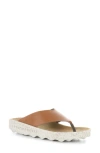 Asportuguesas By Fly London Cami Platform Flip Flop In Tan Eco Faux Leather