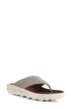 Asportuguesas Cami Platform Flip Flop In Taupe Eco Faux Suede