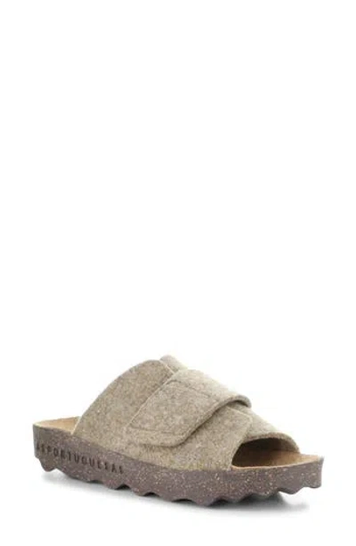 Asportuguesas By Fly London Clavi Wool Felt Slide Sandal In Brown