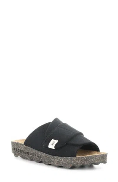 Asportuguesas By Fly London Clavi Wool Felt Slide Sandal In Black