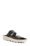 Asportuguesas Coly Platform Slide Sandal In Black Eco Faux Leather