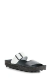 Asportuguesas By Fly London Coly Platform Slide Sandal In Black/white