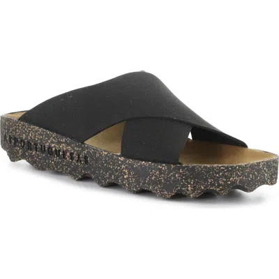 Asportuguesas By Fly London Cross Slide Sandal In Black