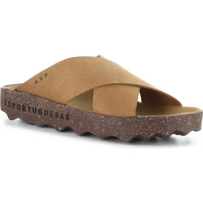 Asportuguesas By Fly London Cross Slide Sandal In Brown
