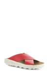 Asportuguesas By Fly London Cross Slide Sandal In Burnt Red
