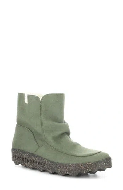Asportuguesas By Fly London Cuff Faux Shearling Bootie In Green