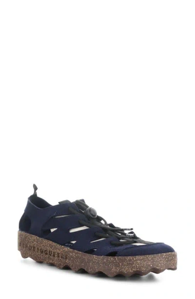 Asportuguesas By Fly London Cure Trainer In Navy Eco Faux Suede