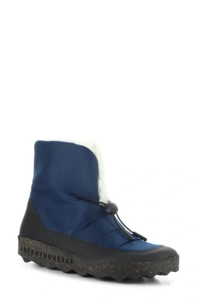 Asportuguesas By Fly London Faux Fur Lined Duck Boot In Navy Gravity/ Faux Fur