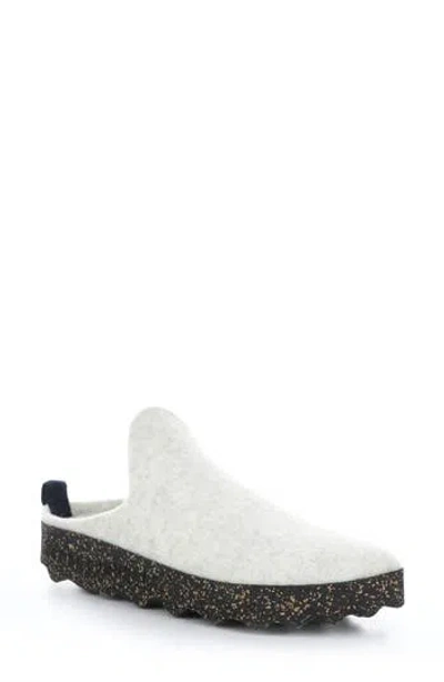 Asportuguesas By Fly London Fly London Come Sneaker Mule In Marble White Tweed/felt