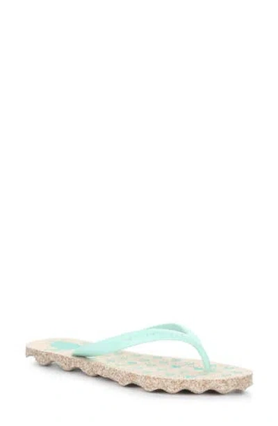 Asportuguesas By Fly London Turtle Flip Flop In Milky/mint Rubber