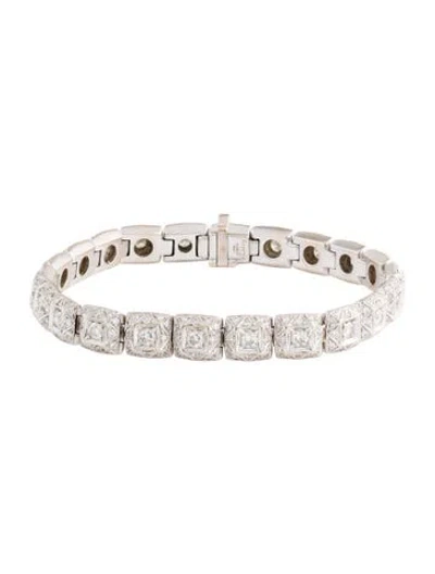 Pre-owned Asprey 18k 4.83ctw Diamond Link Bracelet, 6.75" In Multi