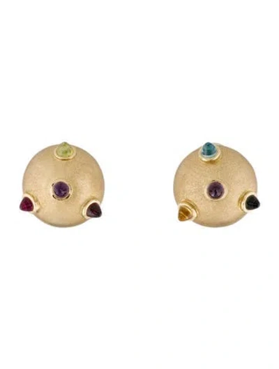 Pre-owned Asprey 18k Multistone Cosmic Ausum Sputnik Earrings