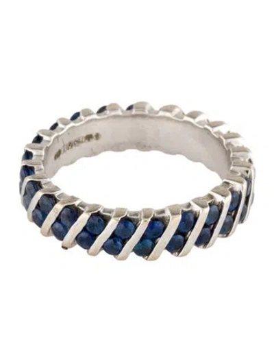 Pre-owned Asprey 18k Sapphire Band In Multi