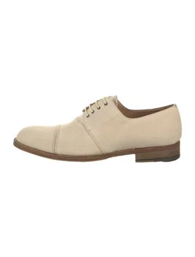 Pre-owned Asprey Canvas Oxfords In Neutrals