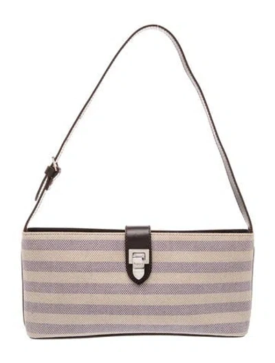 Pre-owned Asprey Canvas Shoulder Bag In Neutral