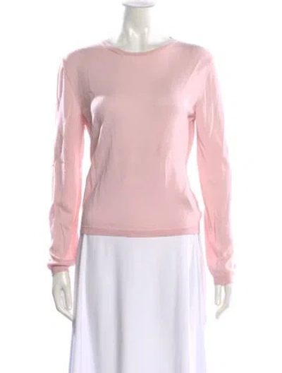 Pre-owned Asprey Cashmere Scoop Neck Sweater In Pink