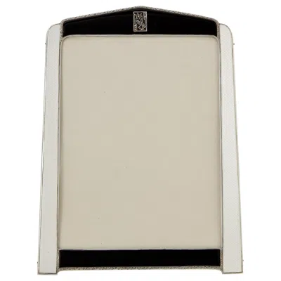 Pre-owned Asprey International Limited Antique Sterling Silver & Enamel Picture Frame By Asprey & Co England Circa 1920 In Sand