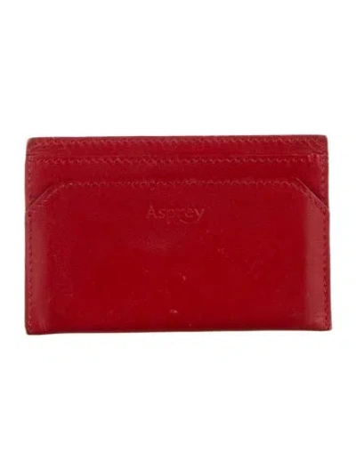Pre-owned Asprey Leather Card Holder In Red