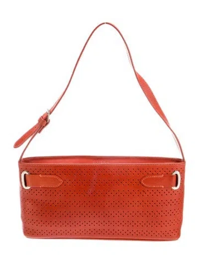 Pre-owned Asprey Leather Messenger Bag In Orange