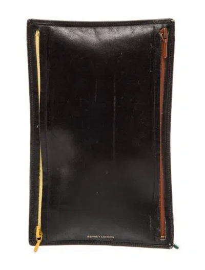 Pre-owned Asprey Leather Pouch In Black