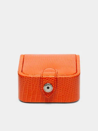 Asprey Leather Travel Stud Box  Abask Luxury Gift In Orange