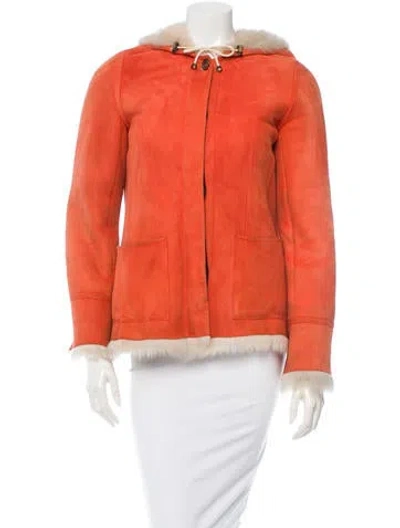 Pre-owned Asprey Shearling Jacket In Orange