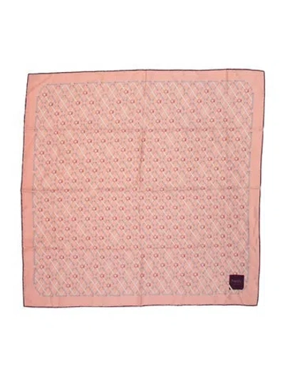 Pre-owned Asprey Silk Printed Scarf In Pink