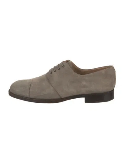 Pre-owned Asprey Suede Oxfords In Grey