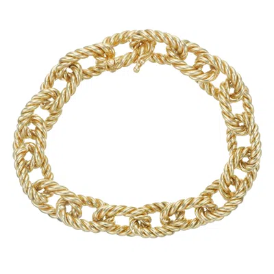Pre-owned Asprey Yellow Gold Twisted Wire Link Bracelet