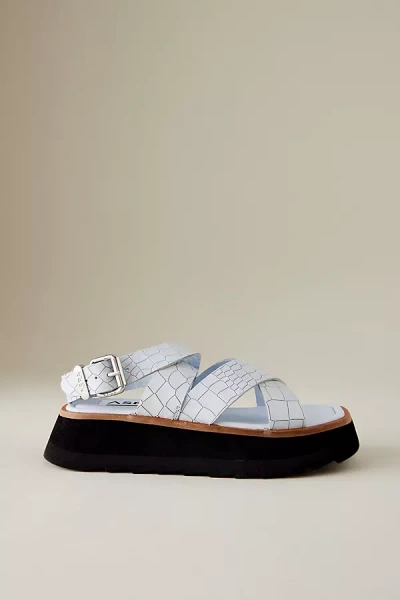 Asra Santos Cross-strap Leather Sandals In White