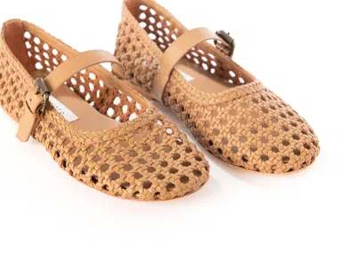 Asra Women's Brown Neve - Light Tan Leather Ballet Flats